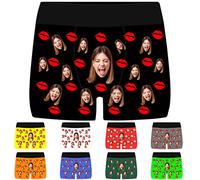 BYWEXCLESD Personalised Boxers for Men with Face Photo Underwear Briefs Custom Funny Boxer Shorts Valentine's Day Birthday Valentines Gifts for Him
