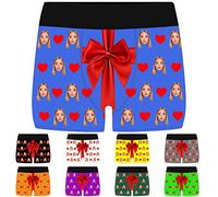 BYWEXCLESD Personalised Boxers for Men with Face Photo Underwear Briefs Custom Funny Boxer Shorts Valentine's Day Birthday Valentines Gifts for Him,M
