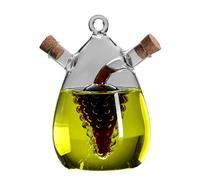 BYWXW 2 in 1 Oil and Vinegar Dispenser Bottle,Double-layer Glass oil Pot,with Cork Stoppers Hand-blown Glass Jar,Dual Glass Oil Dispensing Container for Kitchen Cooking(Color:C-style)