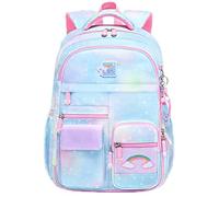 BYXEPA Girls Backpack, 43 x35 x17cm School Backpacks for Girls, Cute Book Bag with Compartments for Girl Kid Students Elementary School (Blue)