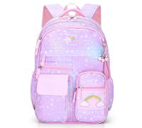 BYXEPA Girls Backpack, 43 x35 x17cm School Backpacks for Girls, Cute Book Bag with Compartments for Girl Kid Students Elementary School (Purple)