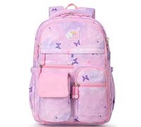 BYXEPA Girls Backpack, 43 x35 x17cm School Backpacks for Girls, Cute Book Bag with Compartments for Girl Kid Students Elementary School (Butterfly Purple)