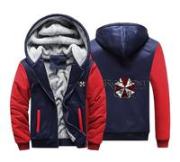 BYXLMS Men's Fleece Hoodies for Resident/Evil/Umbrella Full Zip Up Pullover Long Sleeve Hooded Sweatshirts Autumn Winter Hoody Jackets-Red Blue B||M