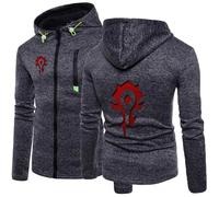 BYXLMS Men's Full Zip Pullover Hoodie For The Horde Long Sleeve Casual Sweatshirt with Pocket-Dark Gray A||3XL