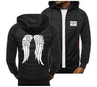 BYXLMS Men's Hoodies for Walking Dead Zip Up Cardigans Lightweight Jackets Athletic Pullover Spring Autumn Tops-Black B||L