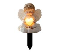 BYYDANFC 2D Grave Ornaments, Flat Angel Stake for Pathways and Memorial Spaces, Incorporating Swing and Arch Bridge Elements, Peaceful Outdoor Ambiance Enhancement