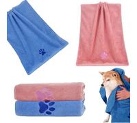 BYYDANFC 2pcs Dog Towels for Drying Dogs, 50 * 100cm Pet Towels with Super Absorbent Microfiber, Quick Drying Solution for Post-Bath and Outdoor Adventures, Soft Strawberry Milkshake Design Towel Set