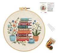 BYYDANFC Embroidery Kit for Beginners, 20cm Embroidery Kit, Complete Punch Needle Kit Suitable for Learning Embroidery Stitches