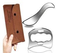BYYDDIY 2 in 1 Stainless Steel Muscle Scraper Tools Set Gua Sha Massage Scraper Scraping Tool**G
