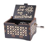 byykit You are My Sunshine Music Boxes,Unique Gifts for Mom/Daughter/Wife,Wooden Hand Crank Vintage Black Musical Boxes for Birthday/Anniversary/Christmas/Valentines Day/Mothers Day