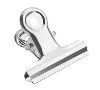 BYYLECL 10PCS Clips Round Paper Binder Silver Stainless Steel File Clamps, Metal Ticket Clip Stationery Clips Strong Grip for A4 Documents, Drawing Board, Photos 10pcs