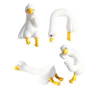 BYYLECL 3D Craft Resin Sculpture Goose Figurine, Mini Computer Monitors Figurines Cute Ducks Statues for Ornaments Water Accessories Micro Landscape Terrarium Small