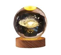 BYYLECL 3D Planets Crystal Ball, Engraved Miniature Model, Night Light Home Office Decor, Glowing Crystal Ball Ornament, Astronomy Gifts For Kids
