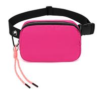 BYYLECL Bum Bag for Men Women, Lightweight Water-Resistant Waist Packs with Adjustable Belt,Zipper Waist Bag for Running Hiking Jogging Walking Travel Belt Bag Rose Red