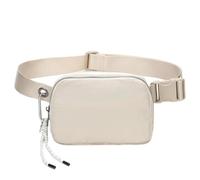 BYYLECL Bum Bag for Men Women, Lightweight Water-Resistant Waist Packs with Adjustable Belt,Zipper Waist Bag for Running Hiking Jogging Walking Travel Belt Bag Rice White