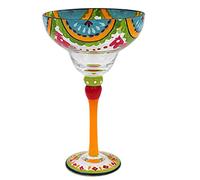 BYYLECL Hand Blown Painted Margarita Glass 270ml Cocktail Glasses for Couple Gift, Margarita Party Fruit Slices B