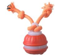 BYYLECL Interactive Dog Toys with Tail, USB Rechargeable Smart Rolling Dog Squeaky Ball Electric Automatic Moving Dog Toys for Cats, Dogs, Pets Orange