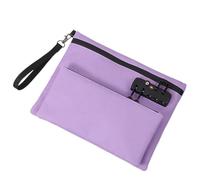 BYYLECL Money Bag with Combination Lock, 29x22cm Proof Bag with Lock for Cash, Waterproof Lockable Cash Bag with Zipper, Handle,Portable Certificates Organiser Purple