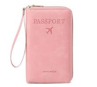 BYYLECL Passport Holder, PU Leather Travel Passport Cover Wallet, Travel Document Holder Organiser for Travel Women and Men Accessories 19x2x11.5cm