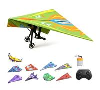 BYYLECL RC Paper Plane DIY Kit, DIY Paper Plane Kit with Gyro-Stabilizer Dual Propellers Paper Airplane Motor and 2.4GHz Control for Beginners One Size