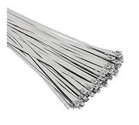 BYYLECL Stainless Steel Cable Ties, 100PCs Metal Cable Ties Multi-Purpose Self-Locking Metal Zip Ties for Fences Gardens Farms Exhaust Repair 4.6mmx350mm