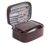 BYYLECL Travel Makeup Bag with Brush Compartment, Large Cosmetic Bags,Portable Make up Bag with Handle Waterproof Makeup Organiser Case for Women 23x15.5x10cm