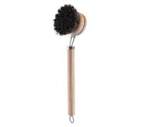 BYYLECL Wooden Handle Dish Brush, Kitchen Sink Long Handled Cleaning Brush, Round Wooden Handle Washing Brush for Pans Pots Horse Hair