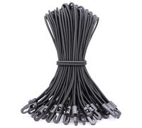 BYZANDQI Bungee Cord with Hooks, Pack of 12, Expander with Hooks, 25 cm, Tarpaulin Tensioner, Tent Rubber, Rubber Tensioner, Tarpaulin Rubber Expander Loops for Tarpaulins, Tent, Net, Camping