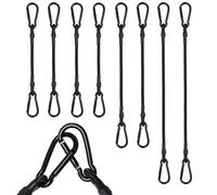 BYZANDQI Bungee Cords with Carabiner - 4 * 12 Inch,2 * 24 Inch,2 * 40 Inch Heavy Duty Long Elastic Straps, Extra Strong Black Bungee Ropes with Hook for Bike Racks, Roof Racks, Luggage, Camping