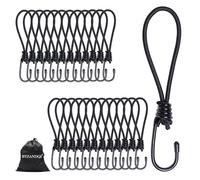 BYZANDQI Set of 25 Tensioning Straps with Hooks - 27 cm Expander with Hooks - Tarpaulin Tensioner with Spiral Hooks - Rubber Tensioner Hook Tension Hook Expander Loops for Tarpaulin Tent Net Banner