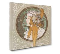 Byzantine by Alphonse Mucha Canvas Print | Gallery Wrapped 30mm Frame Wall Art | 14x14 inches | Ready to Hang | Modern Picture | Living Room Bedroom Lounge Office