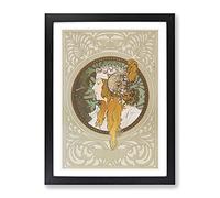 Byzantine By Alphonse Mucha Classic Painting Framed Print | A3 Black Framed Wall Art | Ready to Hang | Classic Historical Picture | Living Room Bedroom Lounge Office