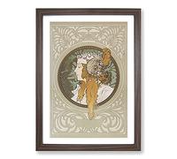 Byzantine by Alphonse Mucha Framed Print | A2 Walnut Framed Wall Art | Ready to Hang | Modern Nature Picture | Living Room Bedroom Lounge Office