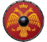 Byzantine Eagle Varangian Handmade Wooden 24"" Viking Shield. Red, standrad