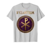 Byzantium Symbol of The Eastern Roman and Byzantine Empire T-Shirt, Men, Silver Grey, Medium