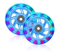 BYZESTY 2 x 100mm LED Light Up Stunt Scooter Wheels with ABEC 7 Ball Bearings Replacement Scooter Wheels Suitable for All Kinds of Scooters