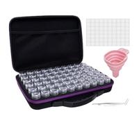 BYZESTY Functional Seed Storage Box, 60 Slots, 32 x 22 x 7 cm, Seed Organiser with Funnel, Tweezers, Label Stickers, Seed Box Storage for Tomato, Chili, Vegetable, Flower Seeds