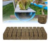 BYZESTY Rock Wool Cultivation Mat, Pack of 50 Cube Rockwool, Growing Mat, Bottomless Culture Substrate, Stone Wool for Cuttings, Plant Propagation (25 x 25 x 40 mm)