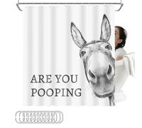 Byzieir Funny Shower Curtain Are You Pooping, 72inch Nice Ass Funny Donkeys Shower Curtain, Nice Ass Showers Curtains With 12 Hooks, Farmhouse Waterproof Showers Curtains For Bathroom Decor