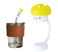 Byzieir Straw Caps Covers | Mushroom Silicone Drinking Tips Lids - Straw Topper Plugs for Kids, Drinking Bottle Plugs for