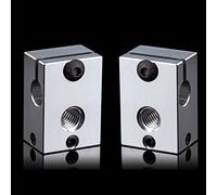 BZ 3D 2PCS V6 Heater Block,Prusa i3 MK2,MK2.5,MK3,MK3S+ Aluminium PT100 V6 Heating Block with Silicone Socks for V6 Hotend,V6 Nozzles,Heatsink,V6 Heatbreak.