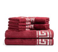 BZ LUXURY SET 500 g bath towels in fine BAMBOO and COTTON, super soft, absorbent and resistant towel shower towel bidet face hands guests Oeko-Tex certified (Bordeaux, 8)