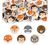 BZaber Woodland Animals Mini Eraser for Kids - 60Pcs Cute Animal Hedgehog Bear Assortment Novelty Pencil Erasers Bulk Cute Cartoon Stationery for Classroom Reward Fall Party Goodies Fillers Supplies