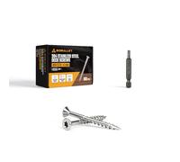 BZBULLET #8 × 1 5/8 inch 304 Stainless Steel Deck Screws Wood Screws, Flat Head T20 Star Drive, Type 17 Auger Tip with a Free T20 Star Drive Bit for All Outdoor Wood Construction 100Pcs