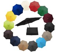 BZCKBZ 200/270/300cm Replacement Cloth, UV50+, Waterproof Parasol Umbrella Replacement Cover, 6/8 Ribs Canopy Cover, Replacement Parasol Canopy(Color:Black,Size:6 ribs-2.7m(8.8ft))