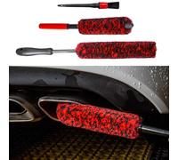 bzczh Metal Free Soft Wheel Cleaner Brush, Synthetic Wool Car Cleaning Brush, Highly Water Absorption, Dense and Durable Tire Brush for Cleaning Wheels, Rims, Spokes, Fenders, Engines…
