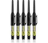 BZDWFG 5Pcs Black Long Nib Marker Pen, Professional Tools Marker Pen | Deep Mouth Ceramic Tile Marker Pen, Quick Drying Woodworking and Waterproof Marker Pen, Precision Long Tip, Multi-Surface Use