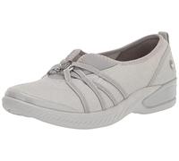 BZees Women's Niche Slip-on Ballet Flat, Silver Shimmer, 8 UK