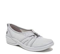 BZees Women's Niche Slip-on Ballet Flat, Silver Shimmer Fabric, 4.5 UK