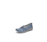 BZees Women's Niche Slip on Sneaker, Washed Denim Fabric, 6 UK